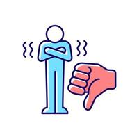 Criticism RGB color icon. Constructive criticism motivates people. Force that encourages to do something. Negative feedback. Isolated vector illustration. Simple filled line drawing