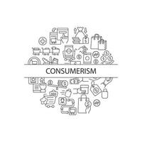 Discount abstract linear concept layout with headline. Sale for products. Promotional deal. Commerce minimalistic idea. Thin line graphic drawings. Isolated vector contour icons for background