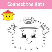 Dot to dot game. Draw a line. For kids. Activity worksheet. Coloring book. With answer. Cartoon character. Vector illustration.