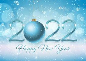 Happy New Year background with bauble and snowflakes vector