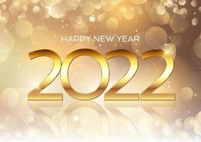 Golden Happy New Year background vector