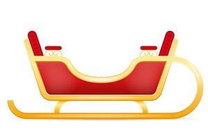 santa claus christmas sleigh vector illustration isolated on white background