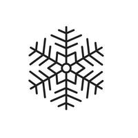 copo de nieve caligráfico de vector de Navidad. icono dibujado a mano en estilo plano de moda aislado sobre fondo blanco. ilustración de invierno de nieve de navidad