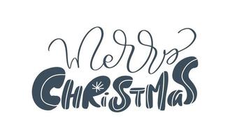 Merry Christmas vector hand drawn lettering brush calligraphy text isolated on white background. Text for cards invitations, templates. Stock illustration