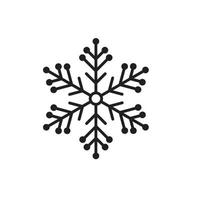 copo de nieve caligráfico de vector de Navidad. icono dibujado a mano en estilo plano de moda aislado sobre fondo blanco. ilustración de invierno de nieve de navidad