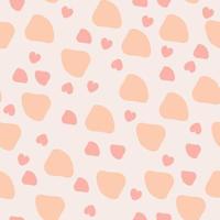 Abstract pink shapes seamless pattern. Geometric figure on beige background. Vector illustration.