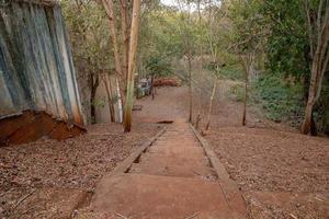 Cassilandia, Mato Grosso do Sul, Brazil, 2021 -External stairs of a abandoned small hydroelectric plant photo