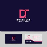 Simple and Minimalist Overlapping Letter DT Monogram Logo vector