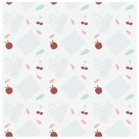 seamless pattern with summer fruits and leaves vector