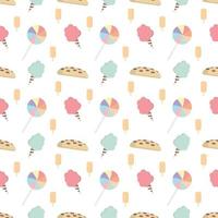 seamless pattern with sweets and icecreams and candies vector