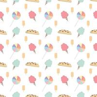 seamless pattern with sweets and icecreams and candies vector