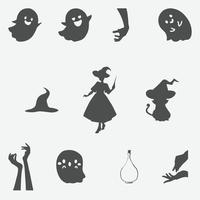 silueta de decoración de halloween vector