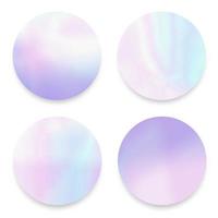 Soft fluid, holographic,gradient round frames set vector