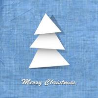 Stylish vector postcard with paper christmas tree
