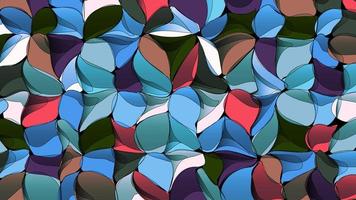 Artistic gradient abstract geometric flowers, multicolor vector background