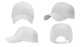 White cap Mockup, realistic style vector