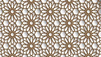 White and beige colors islamic background, arabic pattern vector