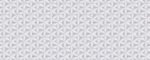 Wide abstract white, grey background, 3d paper pattern with stars, geometric texture vector