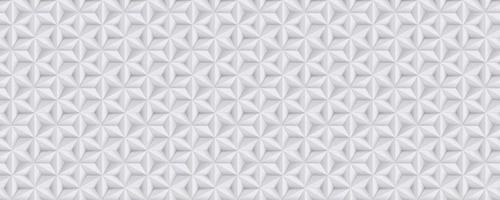 Wide abstract white, grey background, 3d paper pattern with stars, geometric texture vector