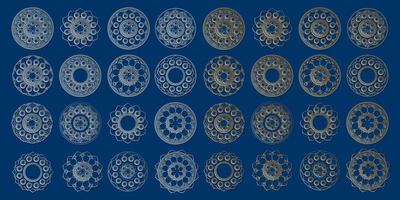 Arabesque design , 3D ramadan arabic round golden and silver shapes, Islamic ornament vector