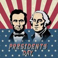 feliz dia de los presidentes, abraham lincoln y george washington vector