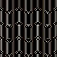 Art deco linear pattern, seamless golden background vector