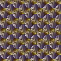 Psychedelic circular optical pattern with trendy colors golden and Lilac gradient , seamless background vector