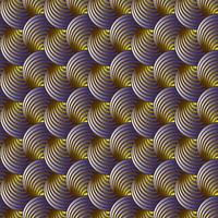 Psychedelic circular optical pattern with trendy colors golden and Lilac gradient , seamless background vector