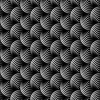 Monochrome psychedelic circular optical pattern, seamless background vector