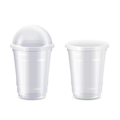 Premium Vector  Set of empty transparent plastic disposable cups isolated