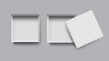 White box top view mock up, 3d style vector