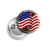 Presidents day button,badge,banner isolated with  with USA flag vector