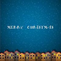 Christmas card with houses vector