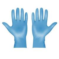 Realistic blue medical latex protective gloves vector