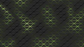 Black futuristic neon pattern background with green line triangles and dark gradient vector