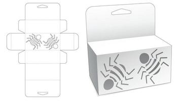 Caja colgante con plantilla troquelada de arañas estampadas vector