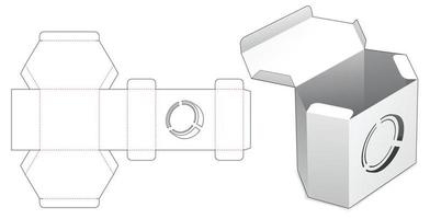 caja hexagonal con plantilla troquelada de monedas estarcida vector