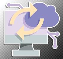 Cloud computing illustration in flat style vector