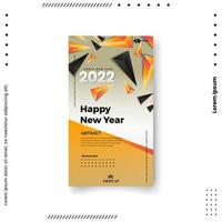 feliz año nuevo 2021. plantilla editable de moda para historias de redes sociales, ilustración vectorial. fondos de diseño para redes sociales vector