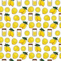 Yellow Lemon Seamless Pattern Design vector