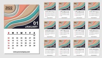 calendar year 2022 design, vector, eps file format. vector