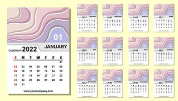 calendar year 2022 design, vector, eps file format. vector