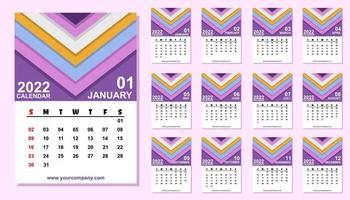 calendar year 2022 design, vector, eps file format. vector