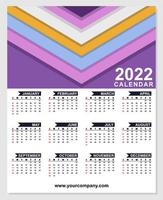 año calendario 2022 diseño, vector, formato de archivo eps. vector