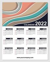 año calendario 2022 diseño, vector, formato de archivo eps. vector