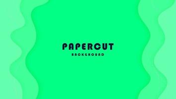 Modern Abstract Light Green Wave Shapes Papercut Style Background Design vector