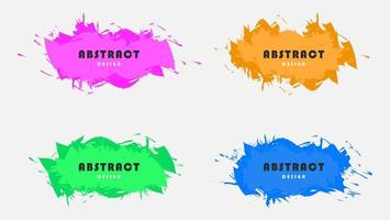 Modern Colorful Set Of Abstract Splash Paintbrush Banner Frame Template vector