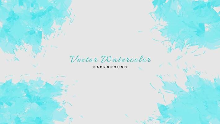 Modern Abstract Splash Bright Blue Watercolor Texture In White Background