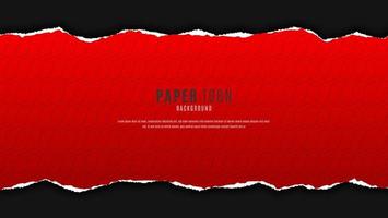 Modern Abstract Gradient Red Paper Ripped With Line Pattern In Black Background vector