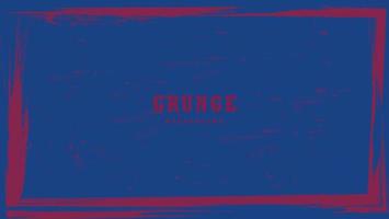 Resumen vintage grunge marco rojo sucio en fondo azul. vector